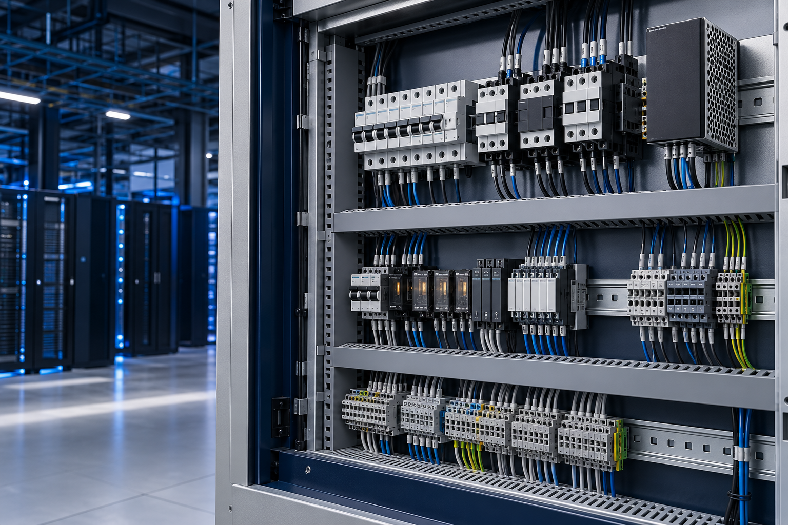 Illustrative industrial control components for data center infrastructure